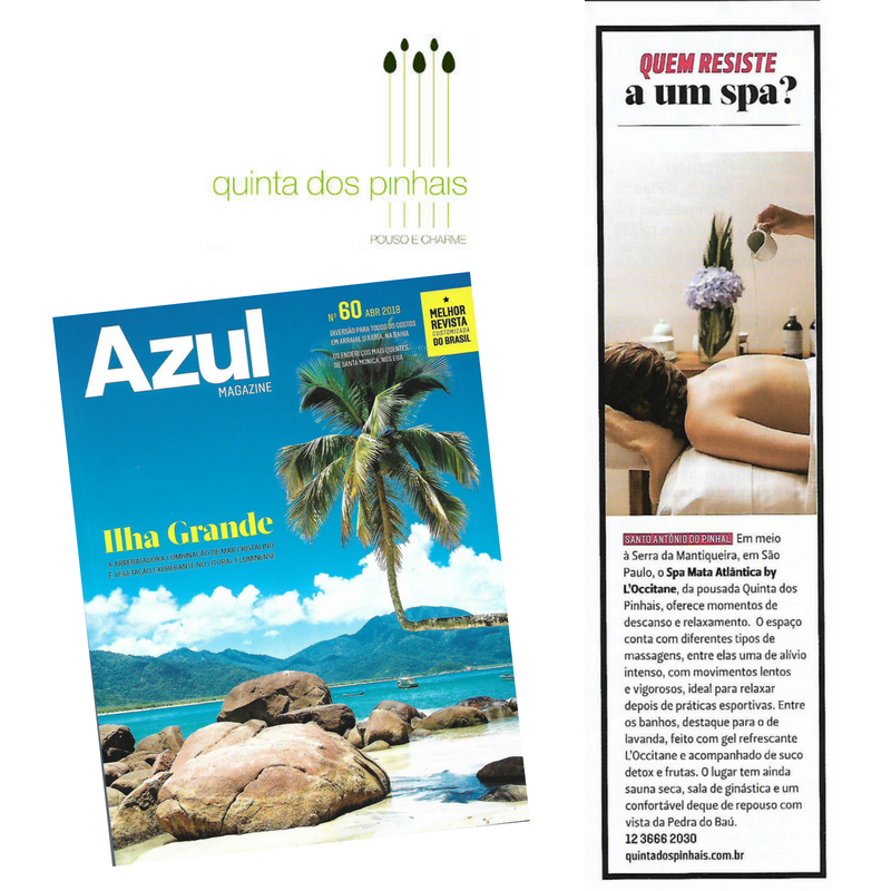 [:pb]Spa da pousada Quinta dos Pinhais ganha destaque na Azul Magazine[:]